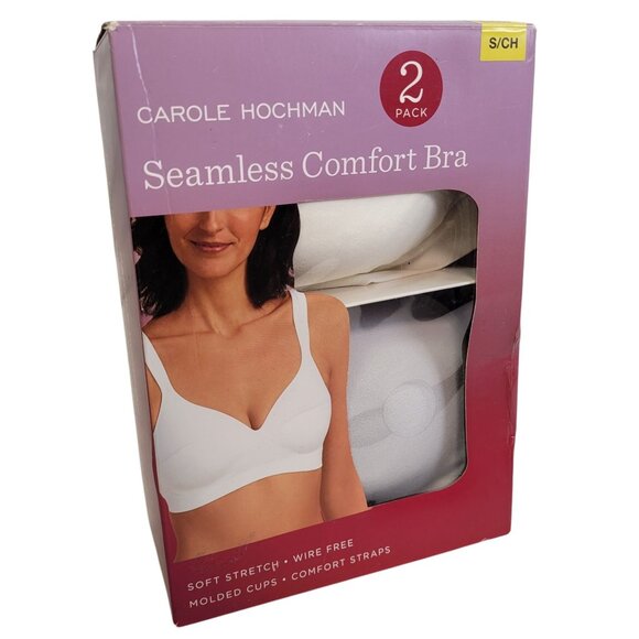 Carole Hochman Seamless Wire-Free Molded Cups Comfort Bra 2-Pack Small - Picture 11 of 14